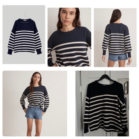 Madewell Conway Sweater Size Small striped knit nautical cotton - Picture 13 of 14